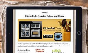 A simple website for a mobile application, KitchenPad® Timer, targeting Apple iOS.