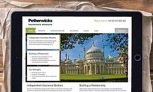 A business website of a commercial insurance broker Petherwicks from Brighton & Hove.